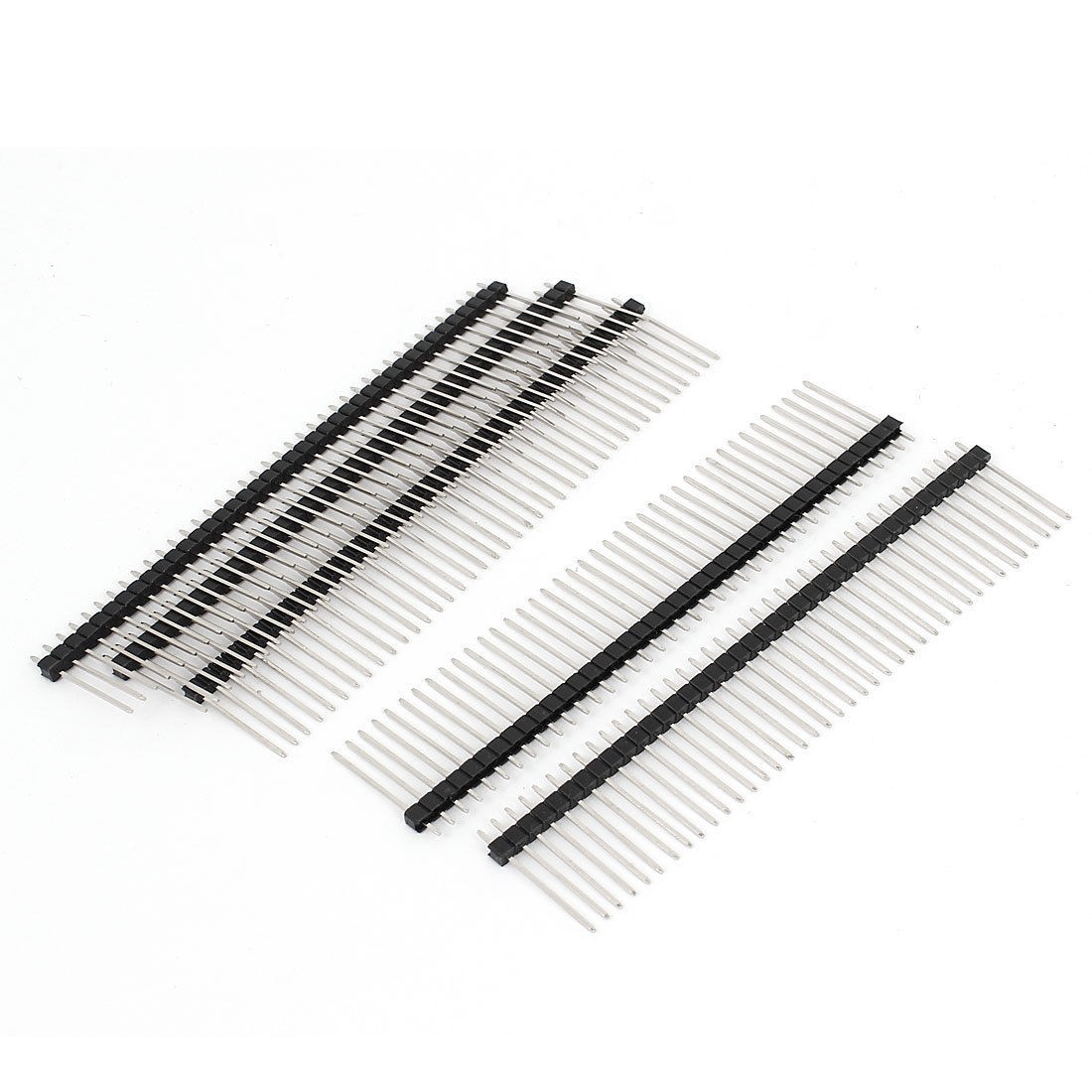 5 Pcs 2 54mm Spacing 40 Position 1 Row Flat Angle Male PCB Pin Header
