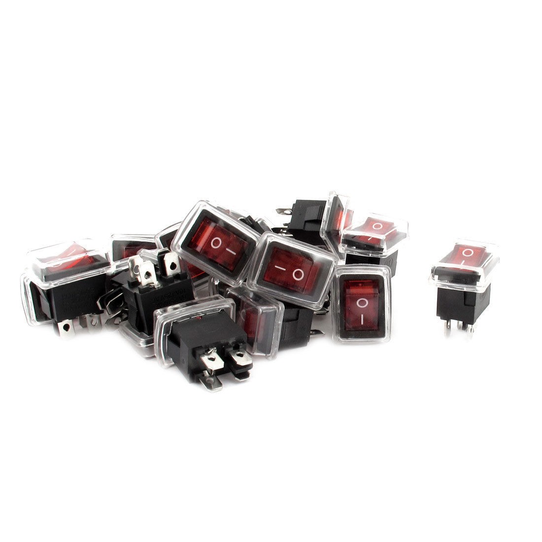 20pcs AC 125V 10A 250V 6A DPST on Off 4 Pins Waterproof Rocker Switch