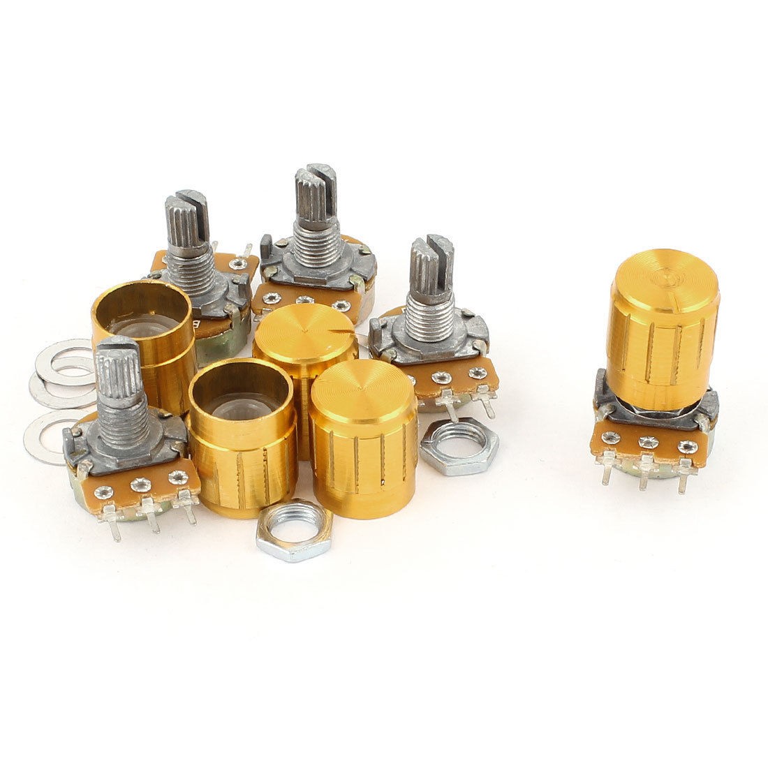 5pcs 20K Ohm Linear Taper Rotary Potentiometer 20KB B20K Pot w Knobs