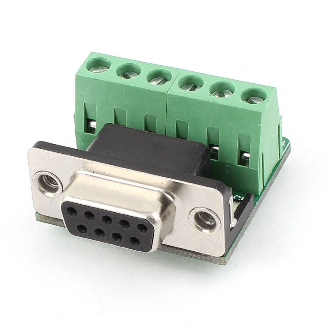 DB9 D Sub DE9 Female Socket Adapter to 6P Screw Terminals Block Breakout Board