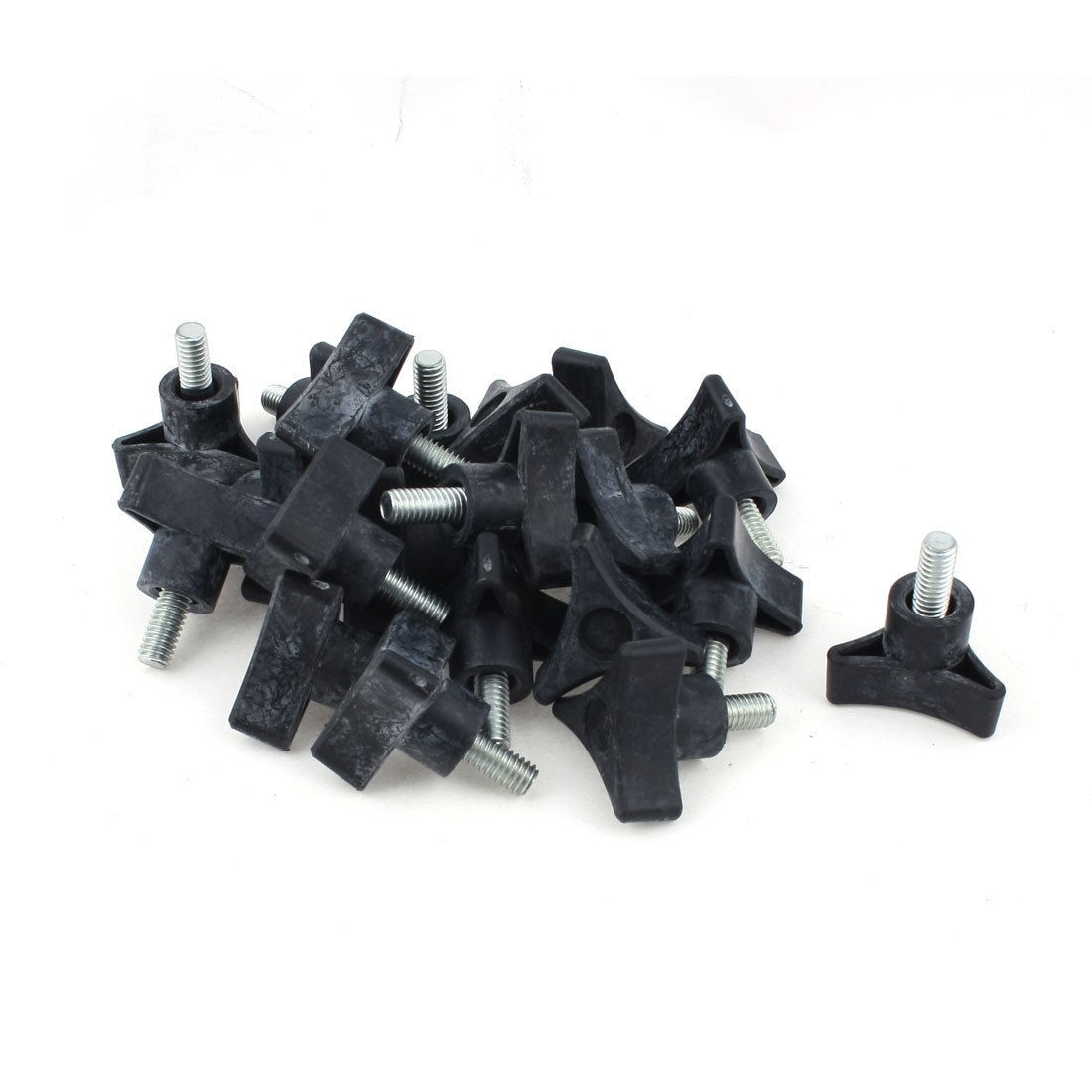 8mm x 15mm Male Thread Screw on Triangle Knob 42mm Height 20 Pcs