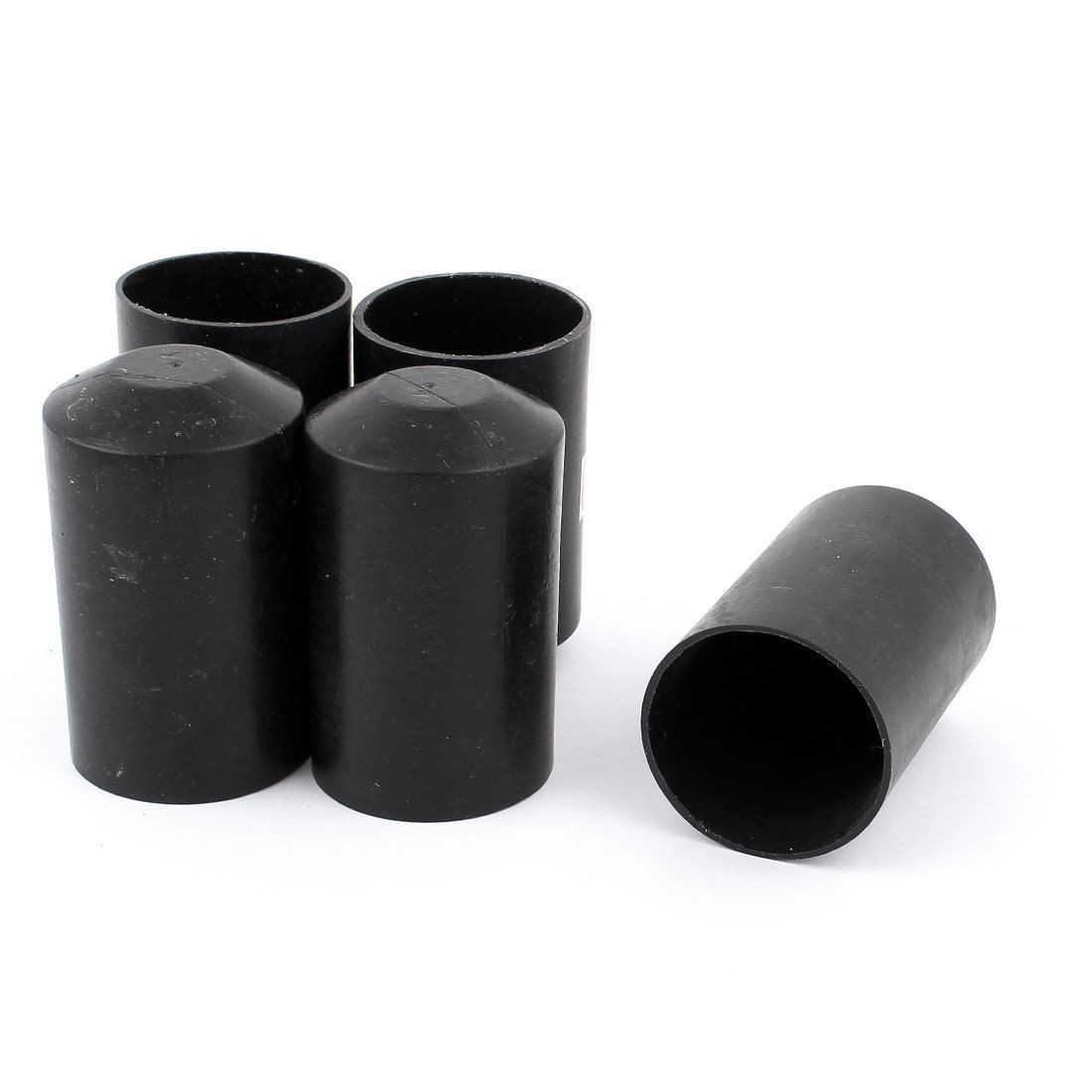 5 Pcs Adhesive Lined Heat Shrink End Cap Cover Black 2 1 48mm