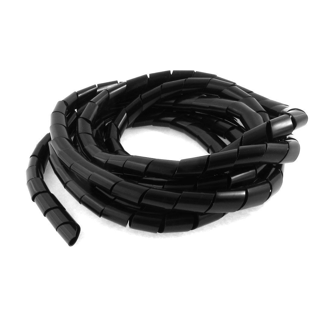4 Meter 13 1ft 12 6mm Inner Dia Spiral Wrapping Bands Cable Manager Black