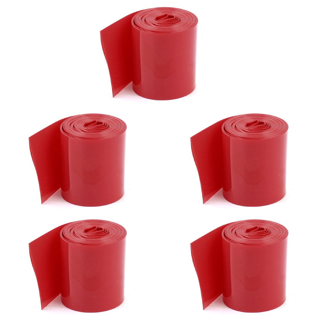 5pcs 2meters 29 5mm Width PVC Heat Shrink Wrap Tube Red for 1 x 18650 Battery
