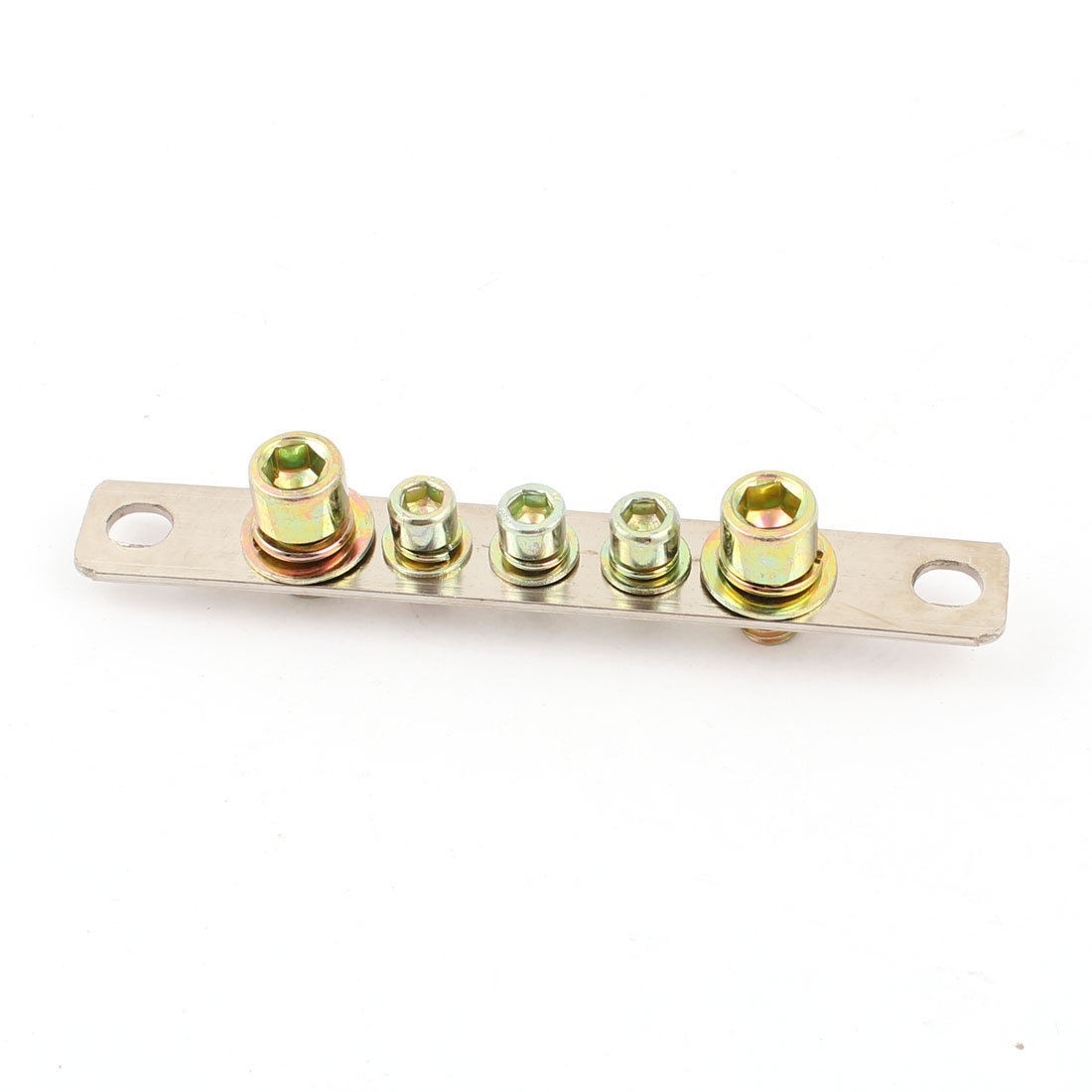 Screw Install 2x15 Model 5 Terminals Wire Connector Barrier Block Bronze Tone