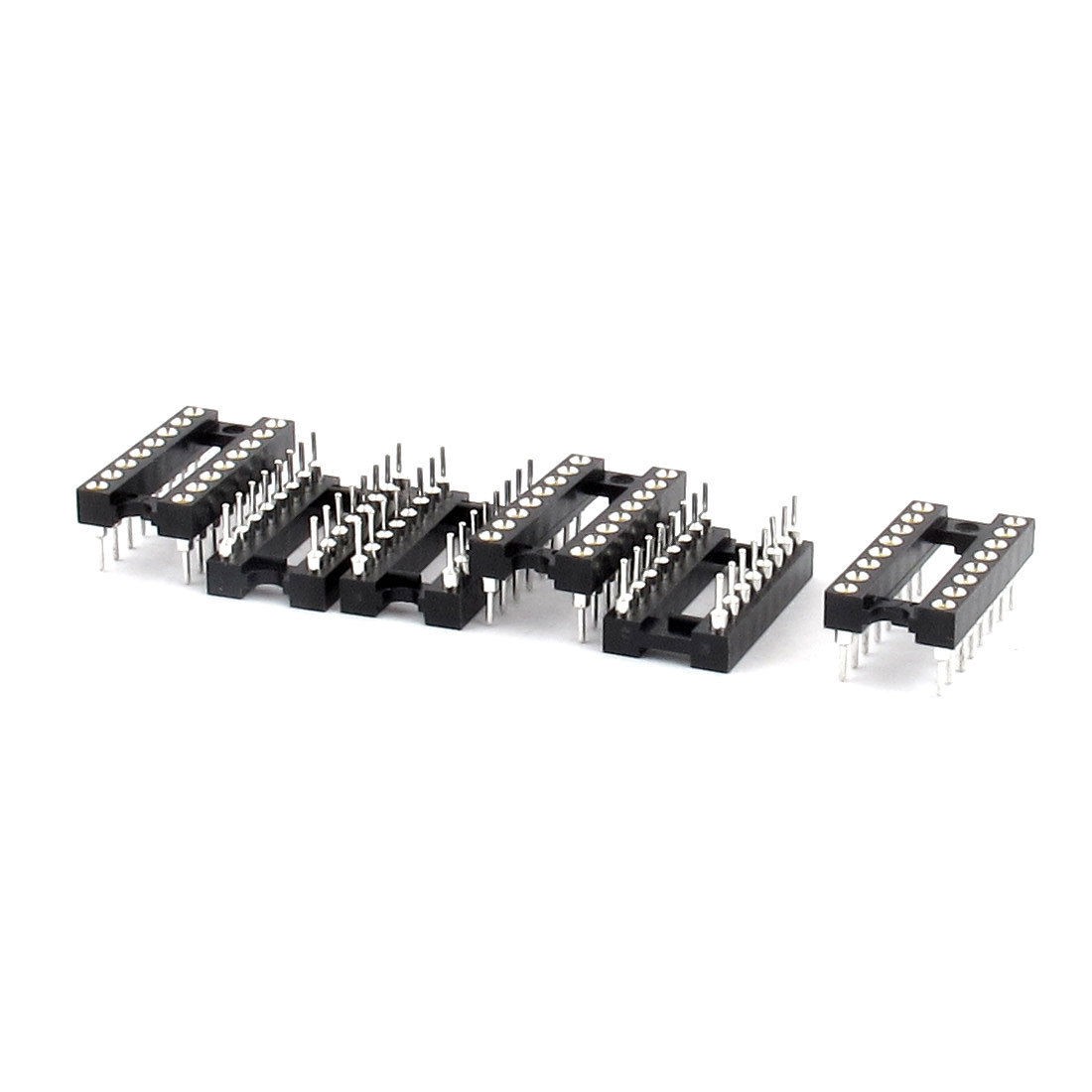 6pcs 2 54mm Pitch 16 Pins Double Row DIP IC Socket Adapter Solder