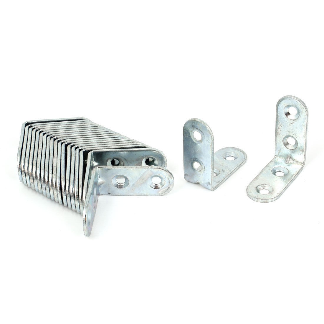 Furniture Round End Corner Brace Right Angle Bracket Fastener 40x40x18mm 20 Pcs