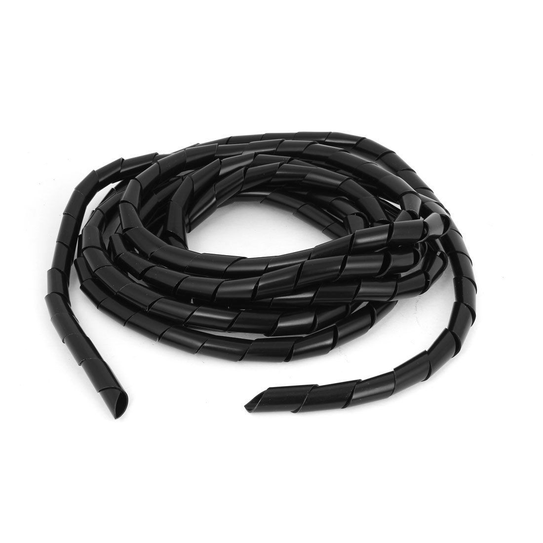 16mm x 4 Meters Black Flexible Spiral Wrapping Bands Cable Organizer Wrap
