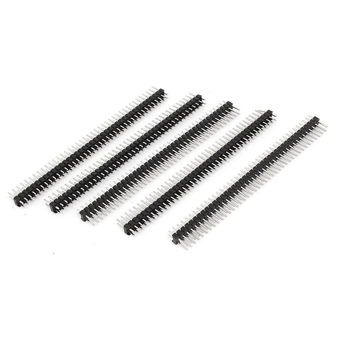 5 Pcs 2 54mm Spacing 2x40 Position Flat Angle Male PCB Pin Header