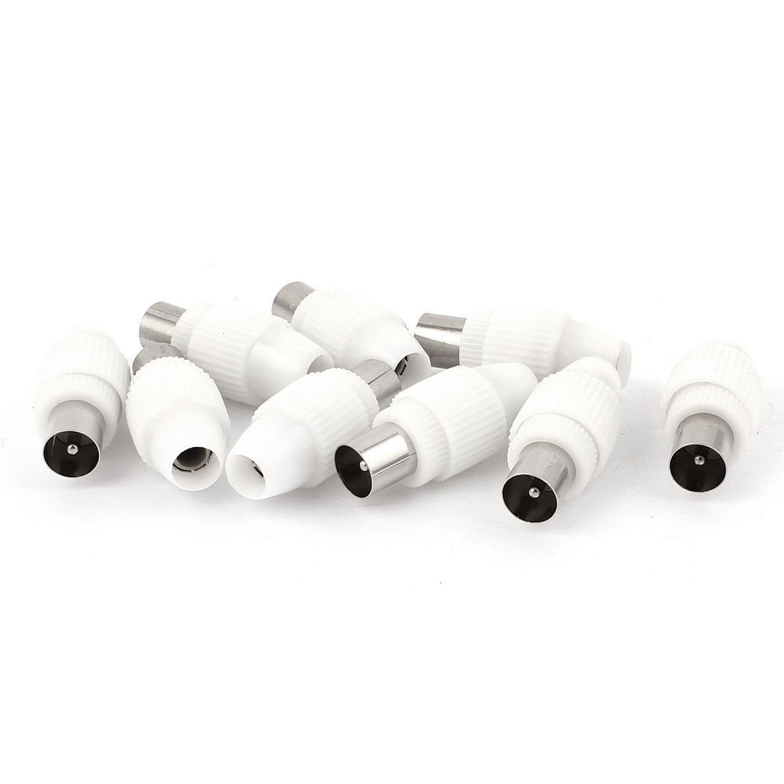 9pcs DVB T CATV Antenna PAL Male Plug Coaxial Adapter RF Coxial Connectors White