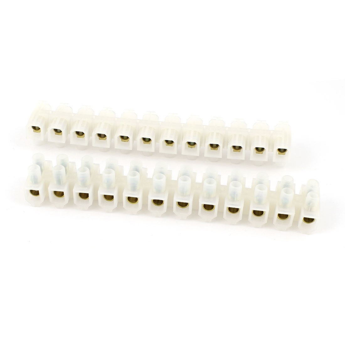 400V 60A 12POSITION 2 Row 6mm Wire Connecting Screw Terminal Barrier Block 2pcs