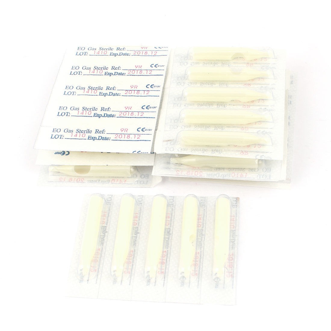 50x Disposable Tattoo Tip Tube Nozzle 9R White for Round Liner Shader Needles