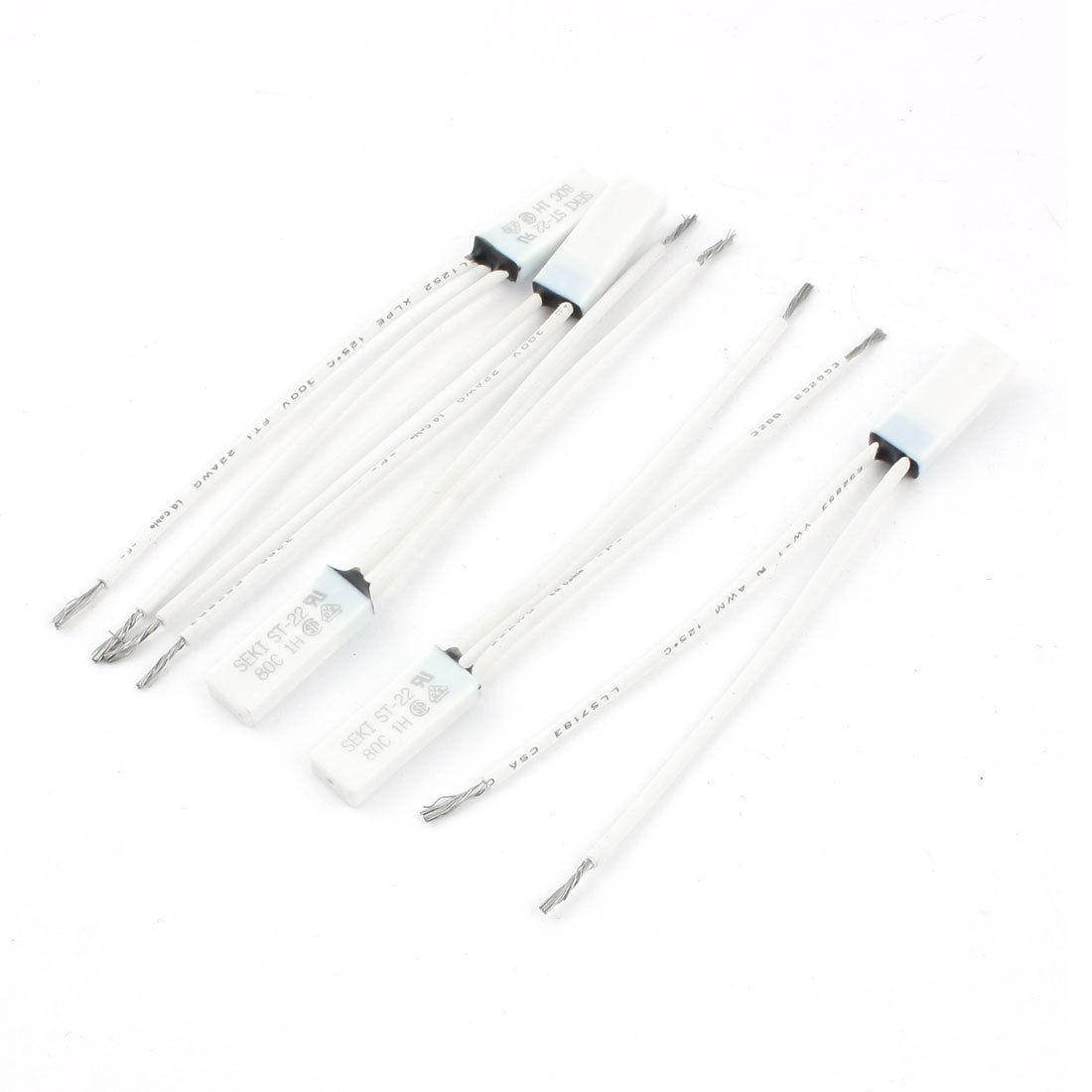 5 Pcs 80 Celsius Bimetal Thermostat Temperature Control Switch 250V 5A