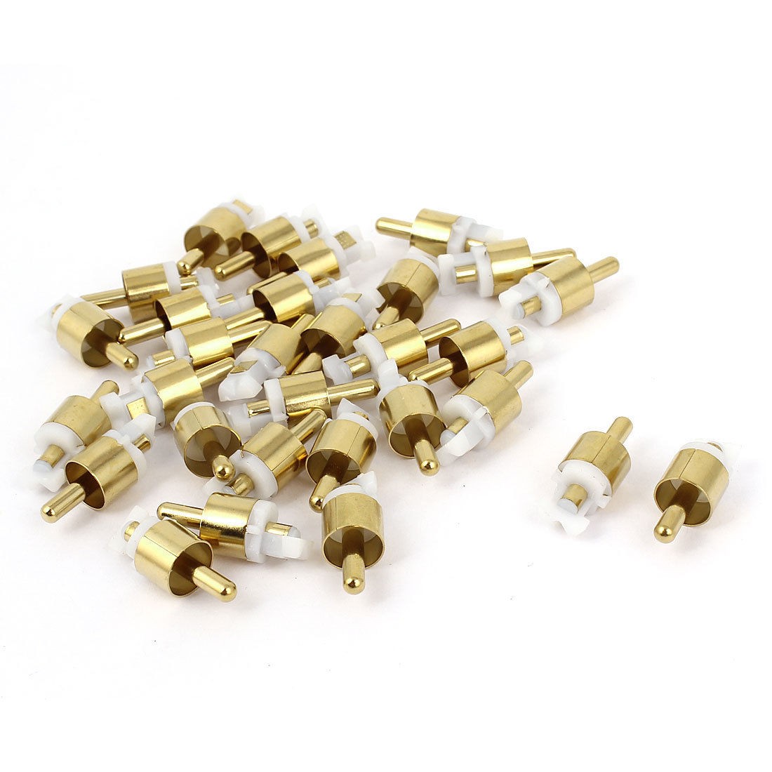 30pcs PCB Panel Mount Audio Video RCA Male Plug Connector Gold Tone