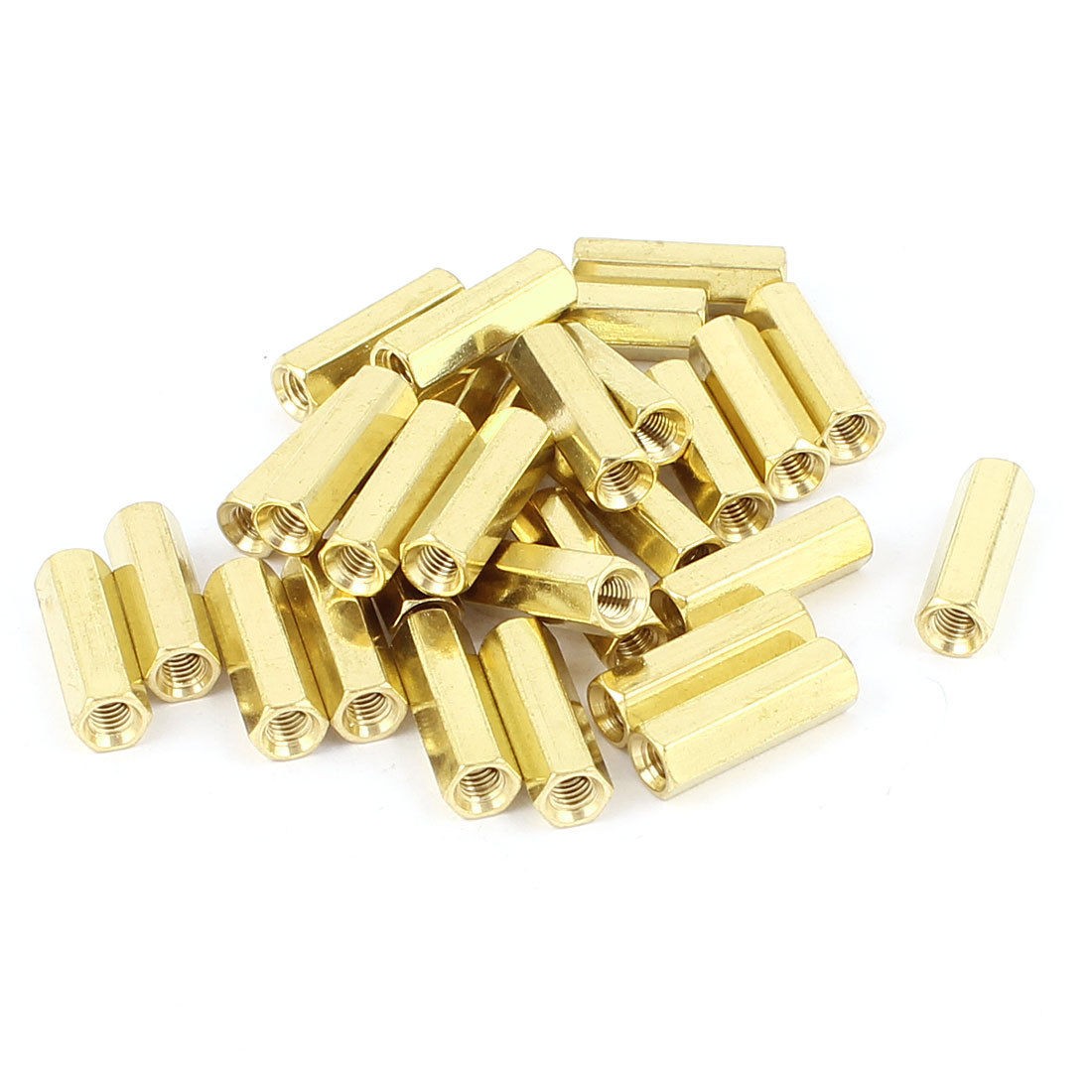 30pcs M3 Female Thread Insulated Brass Standoff Hexagonal Spacer 15mm Long