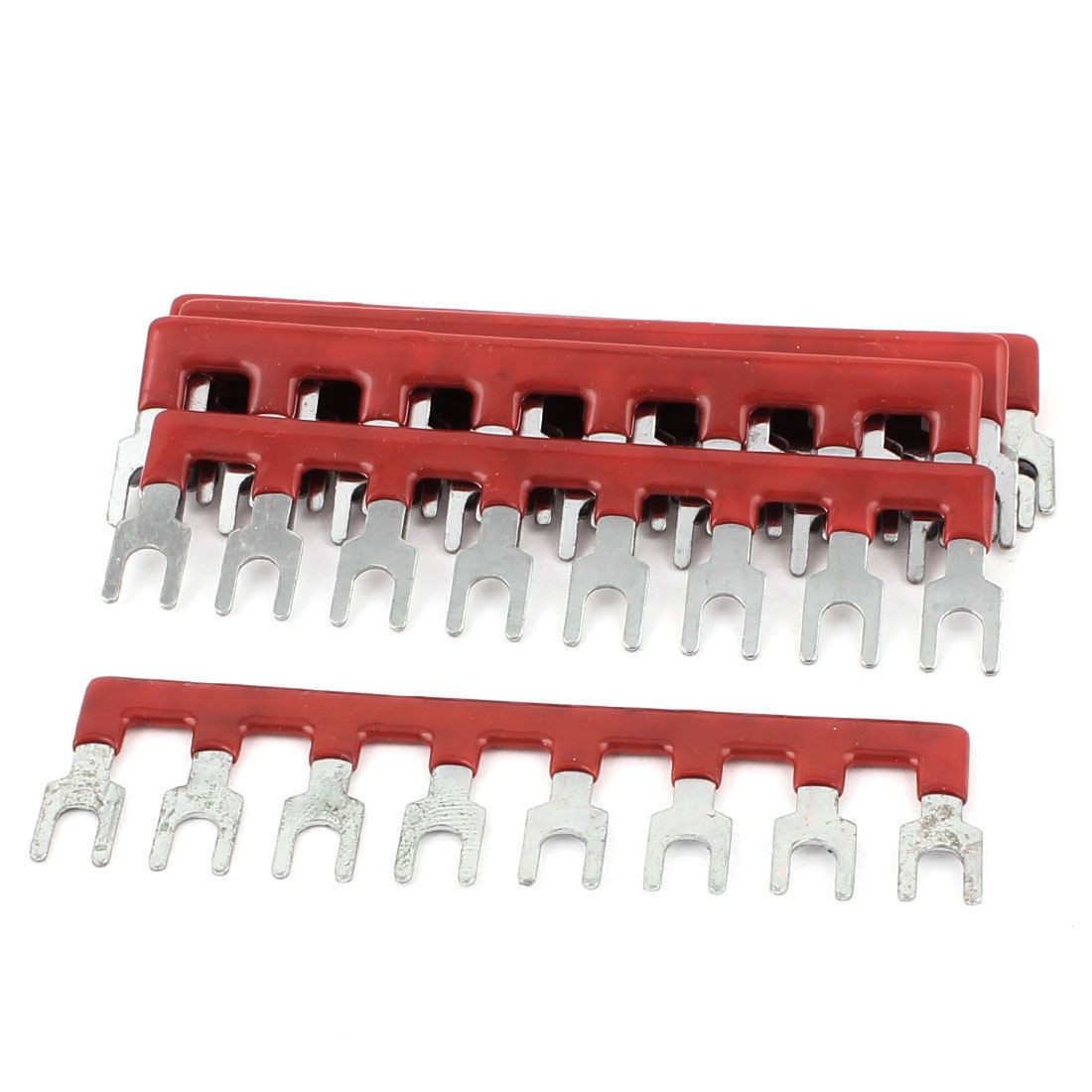 400V 10A TB2508 8P Fork Type Terminal Block Strip Connector Red 8pcs