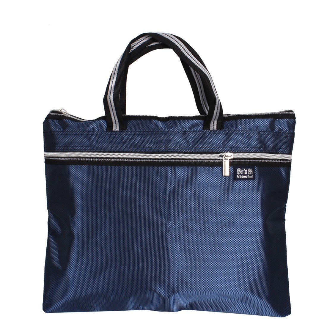 355mm x 300mm Two Compartments Zip Up Nylon File Pocket Folder Bag Blue