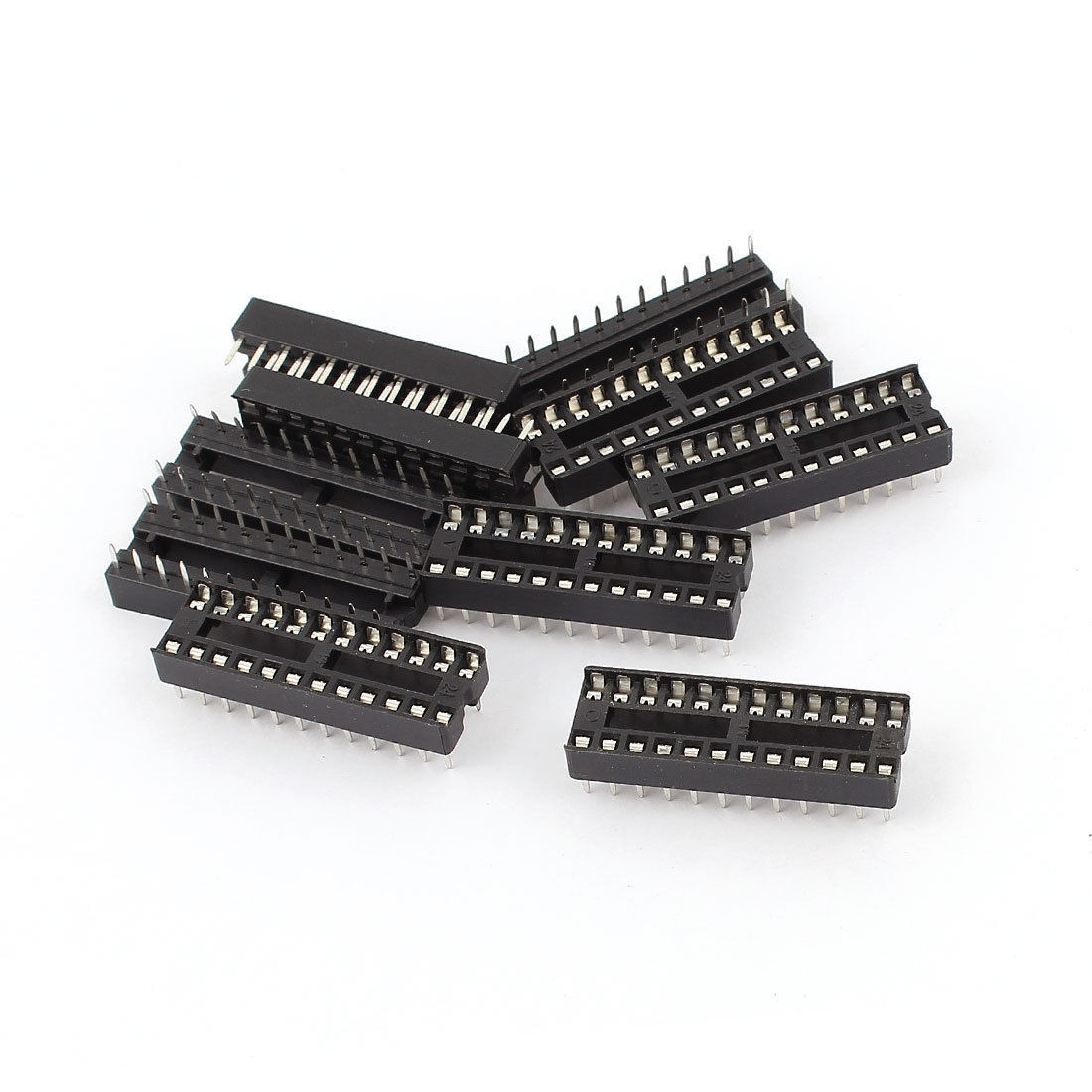 10 Pcs 2.54mm 2 Row 24 Pin Solder Narrow DIP IC Chip Socket Adaptor