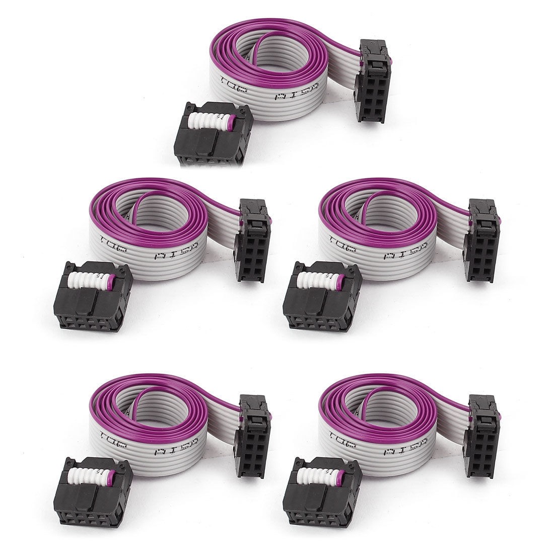 5pcs FC8P 8 Pin IDC Socket Extension Flat Ribbon Cable Wire 40cm 16inch