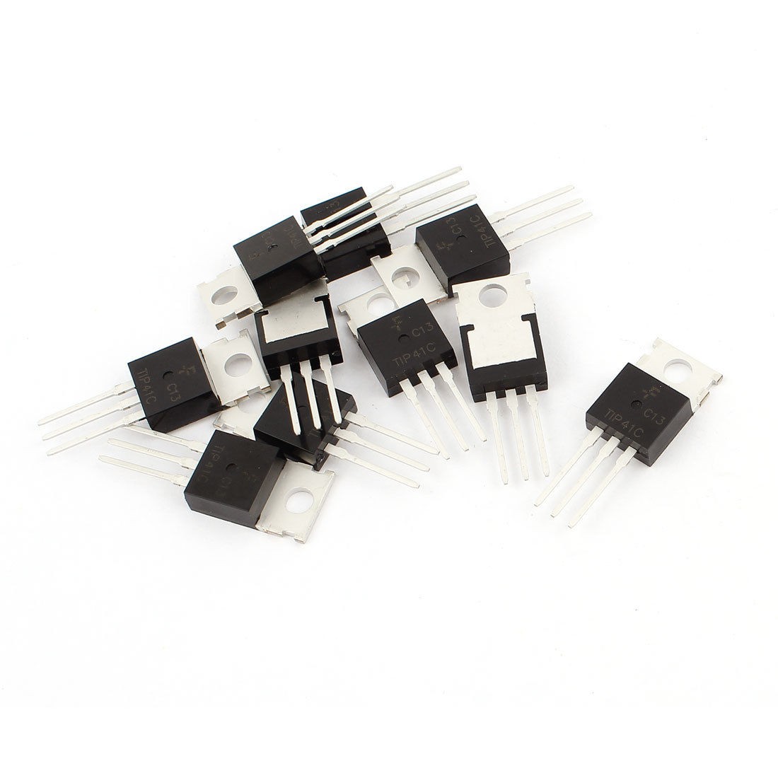 10 Pcs Through Hole 3 Pin NPN to 220 Power Transistors 100V 6A TIP41C