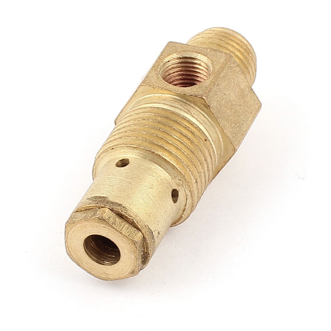 1 8BSP Female 3 8BSP x 1 2BSP Male Thread One Way Air Check Valve Gold Tone
