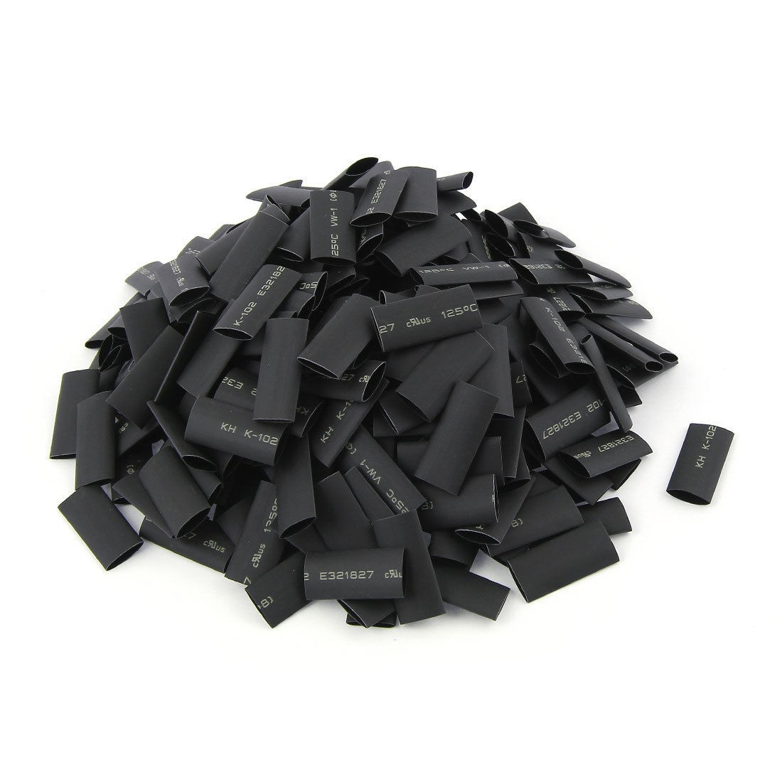 300pcs Wrap Wire Black 8mm Dia Heat Shrink Tube Cable Sleeving 2 1