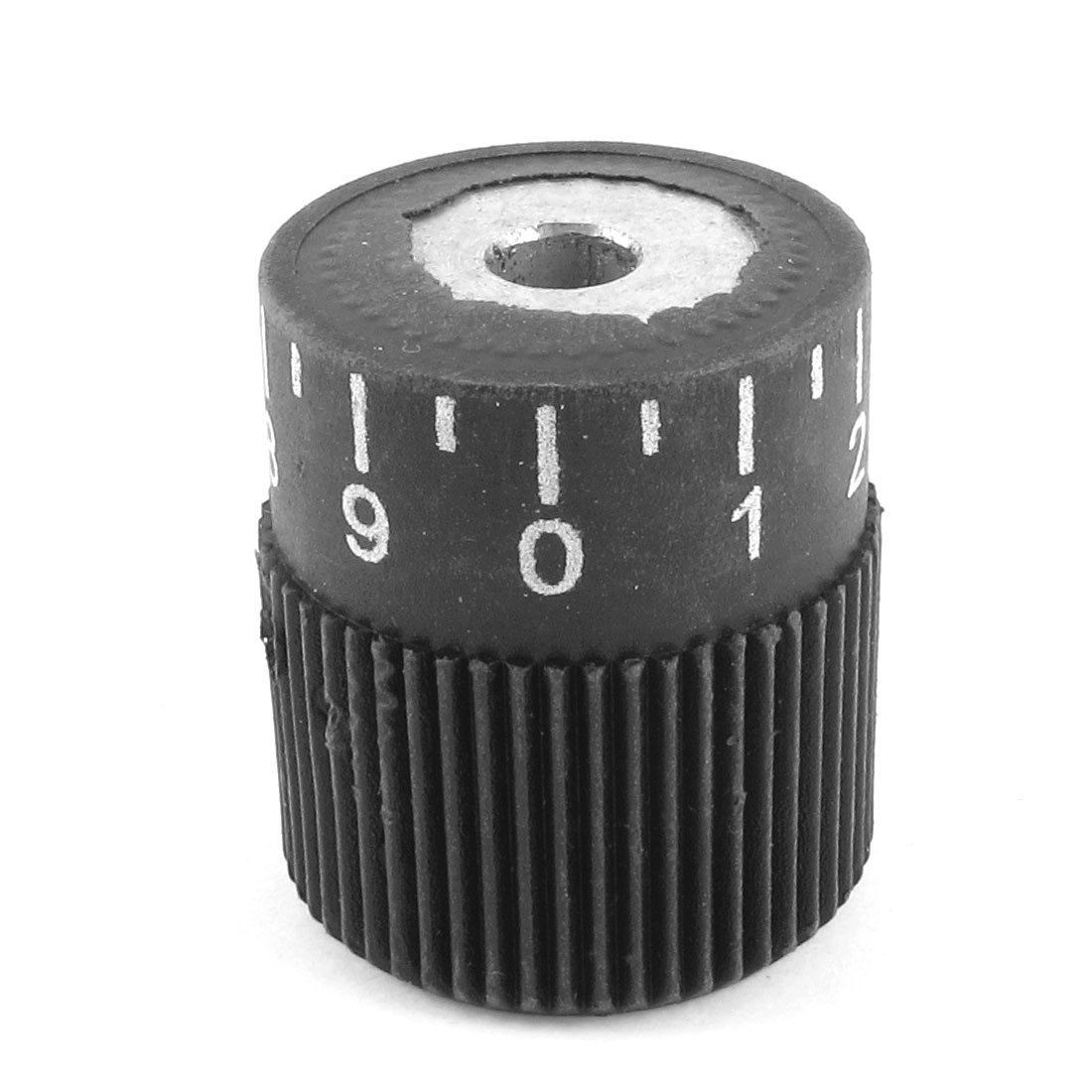 27mm x 6mm Fine Tuning Numeric 0 9 Scale Knurled Control Knob Black