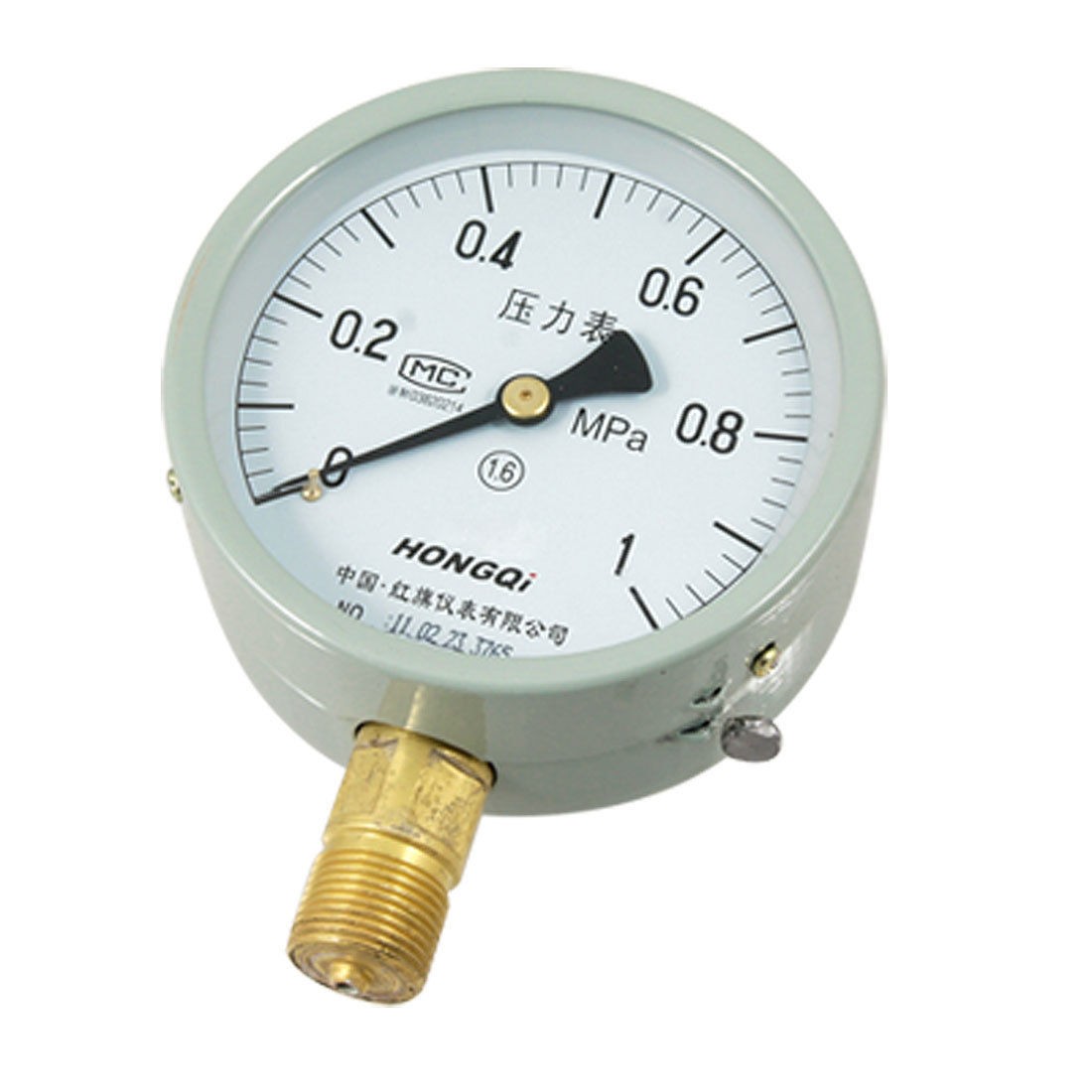 Black Hand Round Dial 0-1 Mpa Air Water Pressure Gauge