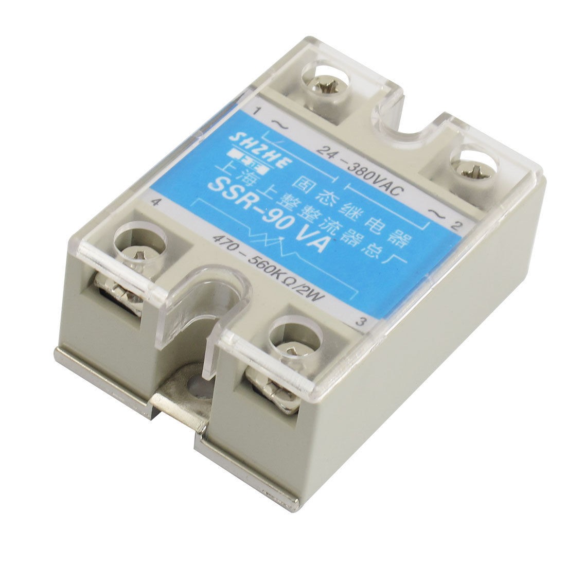 SSR-90VA 90A AC 24-380V Output Covered Adjustable Solid State Module Relay