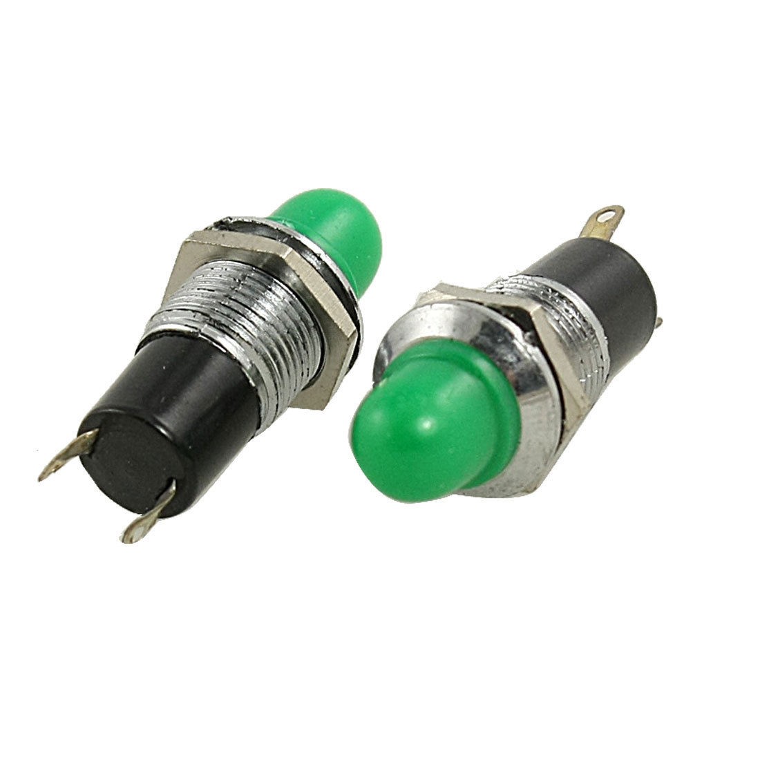 5 Pcs 3/8" Thread 2 Pins Green Signal Indicator Pilot Light DC 24V