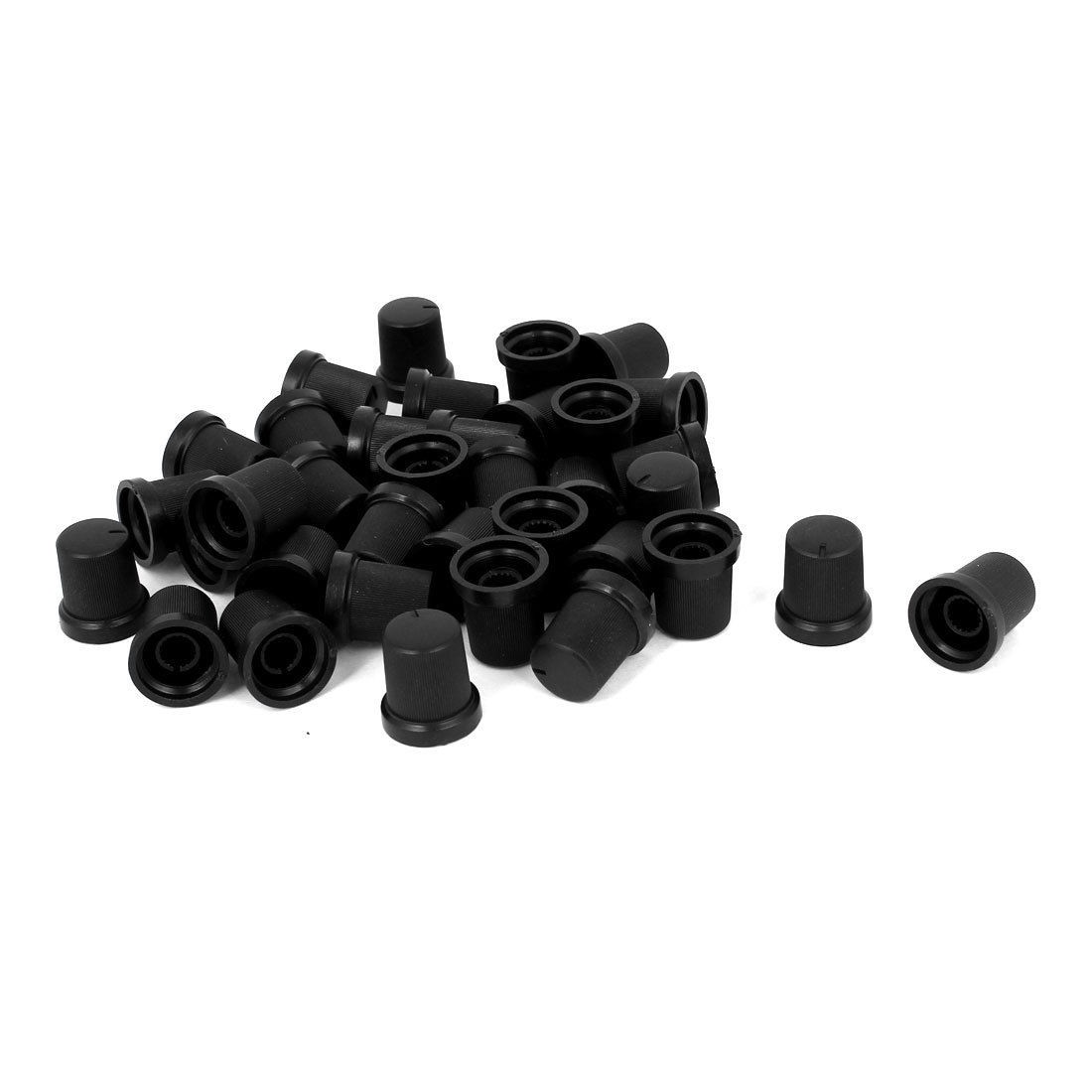 36 Pcs Plastic Rotary Potentiometer Pointer Knob Cap for 6mm Dia Knurled Shaft