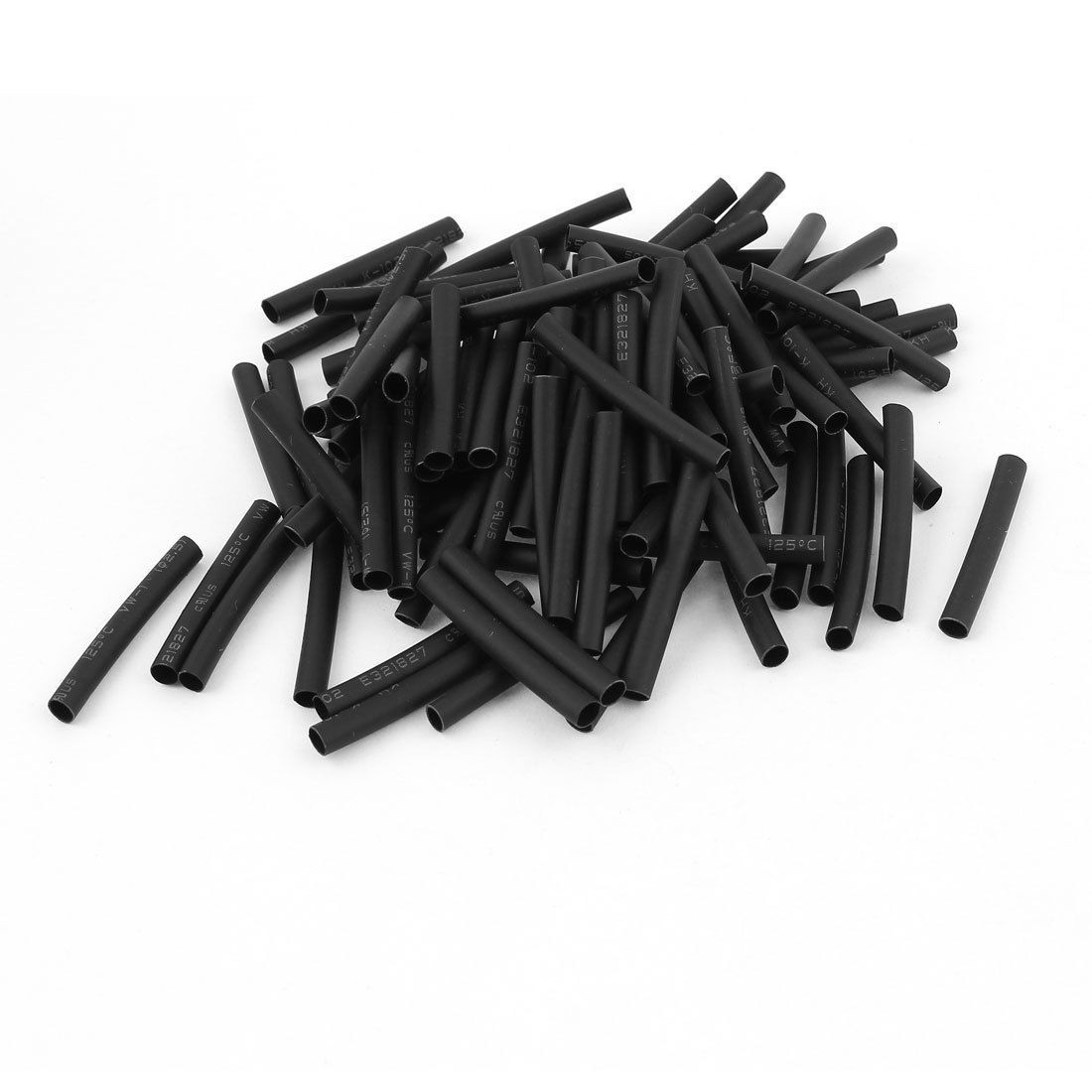 100pcs Wrap Wire Black 2 5mm Dia Heat Shrink Tube Cable Sleeving 2 1