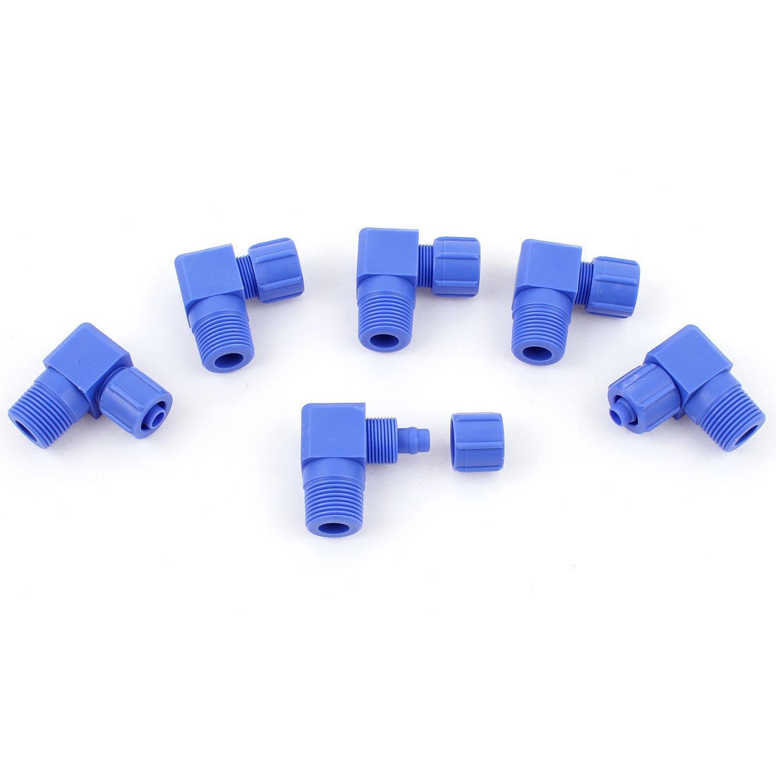 6pcs 16mm 3 8BSP Thread to 10mm OD Hose Right Angle Pneumatic Quick Pipe Coupler