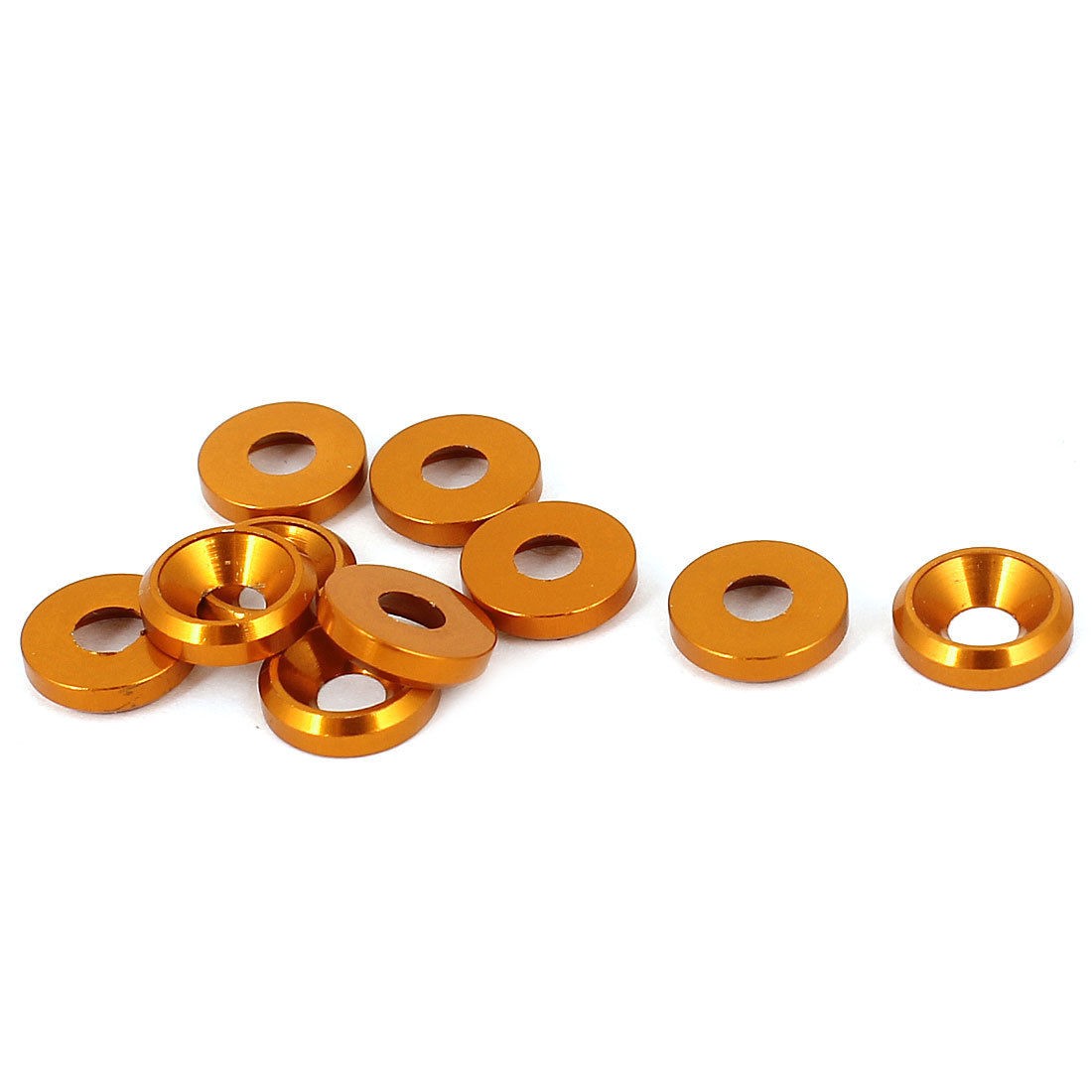 10pcs 2mm x 8mm x 3mm Aluminium Alloy Washers Spacers Rings Orange
