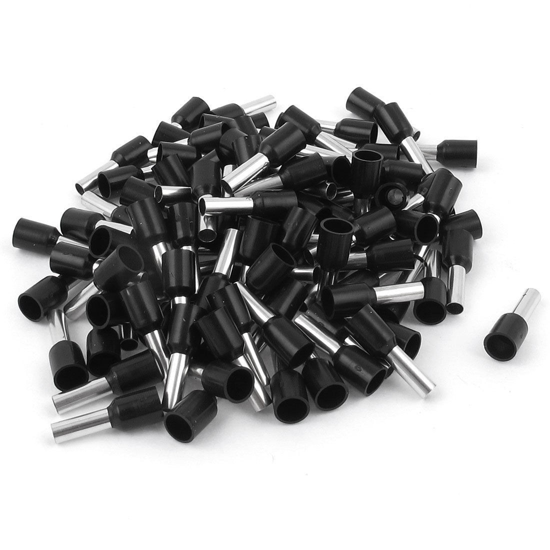 100pcs AWG12 Wire Copper Crimp Connector Insulated Ferrule Cord Terminal Black