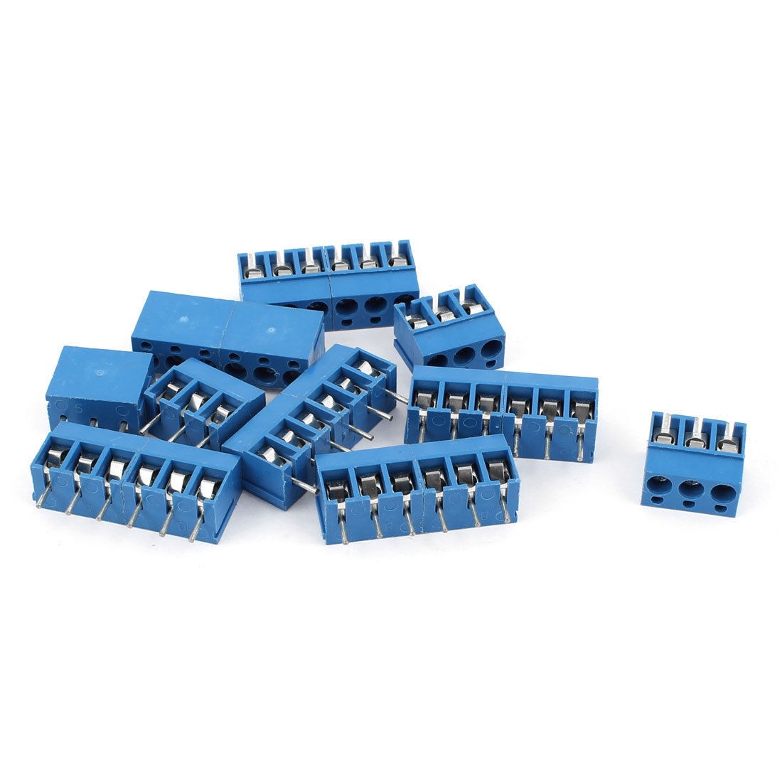 300V 16A TY300 6P 6 Position 5mm Pitch Screw Terminal Barrier Blocks Blue 8pcs