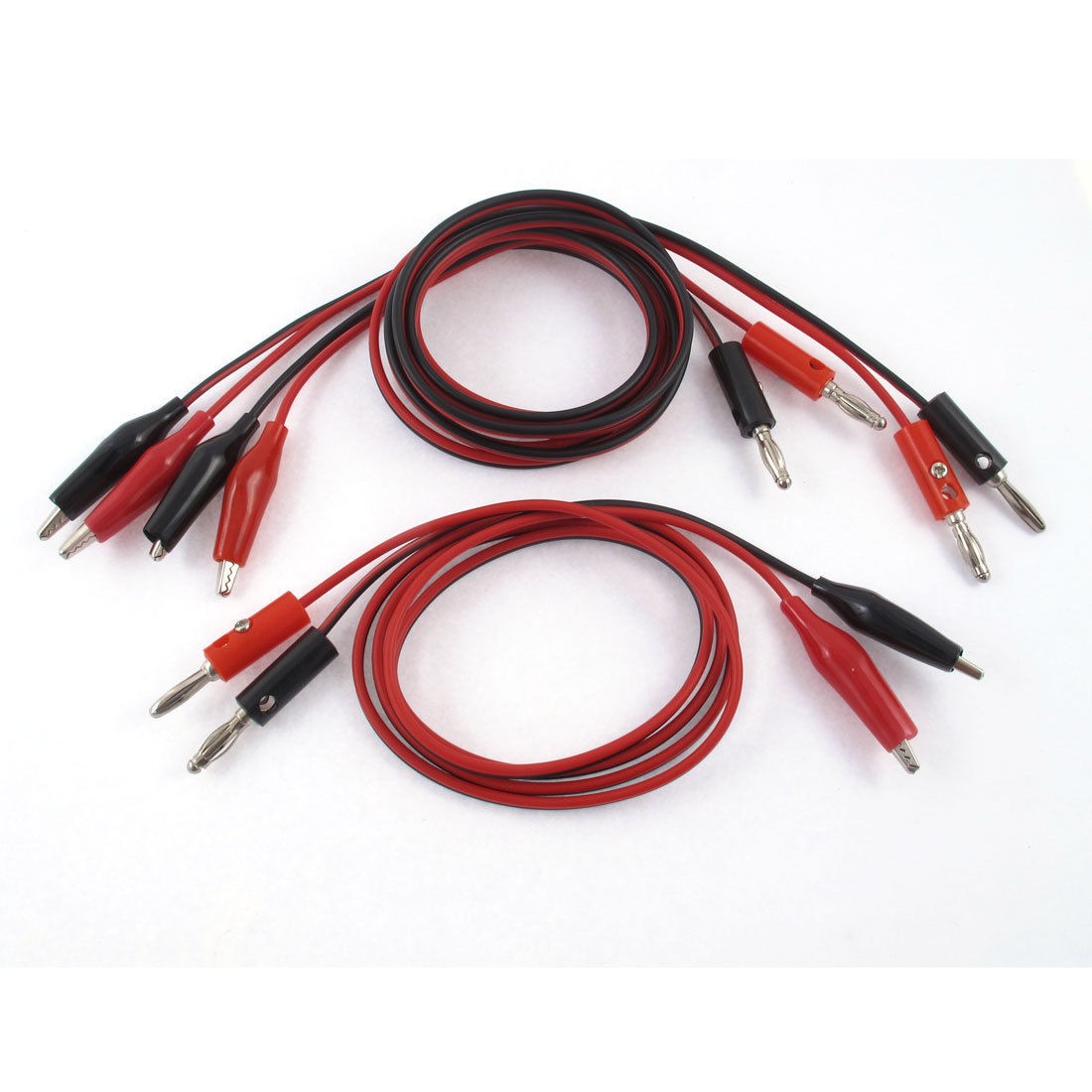 3pcs Alligator Probe Test Lead Clip to Banana Plug Cable Cord 1M for Multimeter