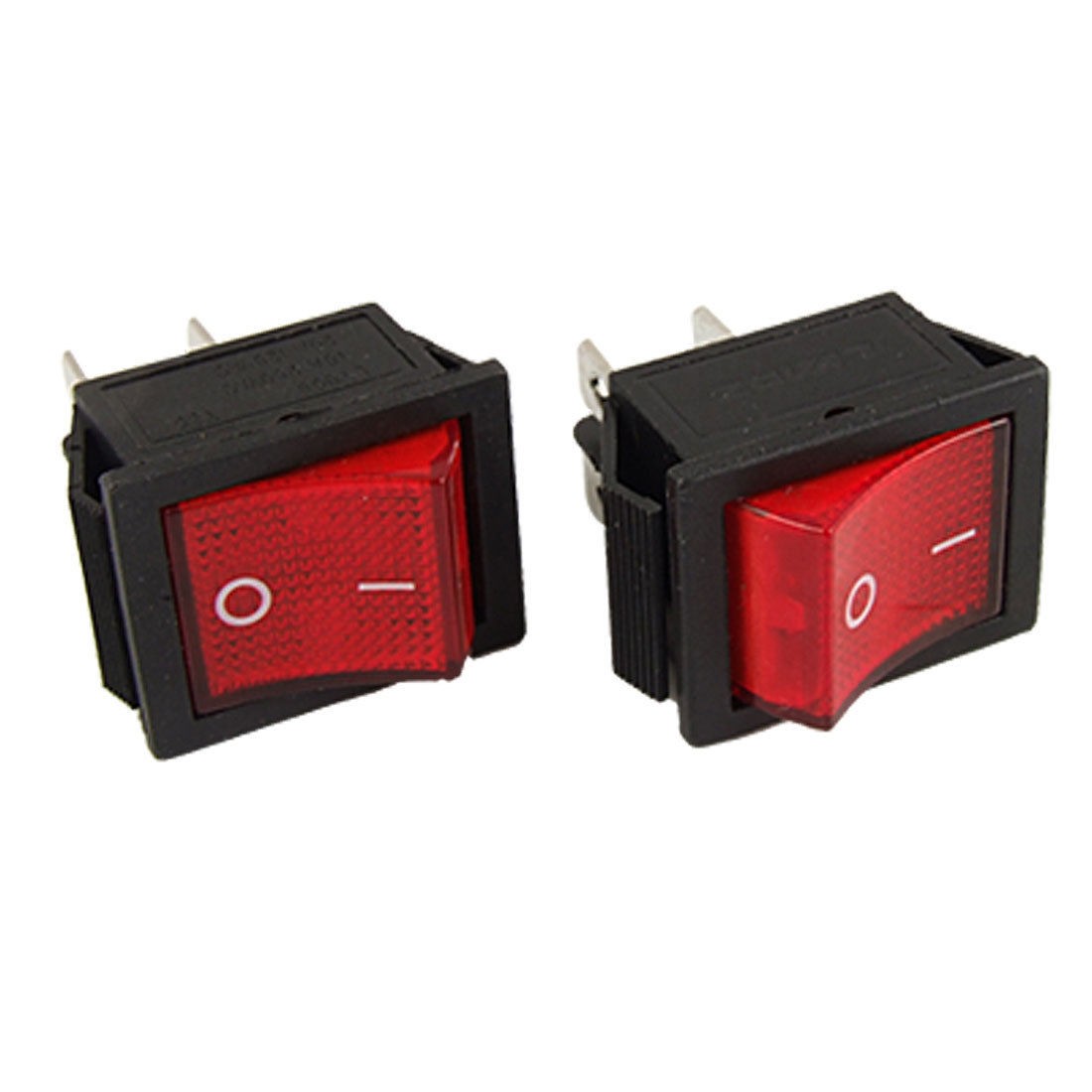 2 x Red Light 4 Pin DPST ON-OFF Snap in Boat Rocker Switch 16A/250V 20A/125V AC