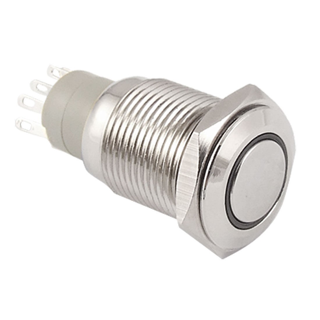 Stainless Switch 16mm 12V Self-locking Push Button White Led AC 250V 3A