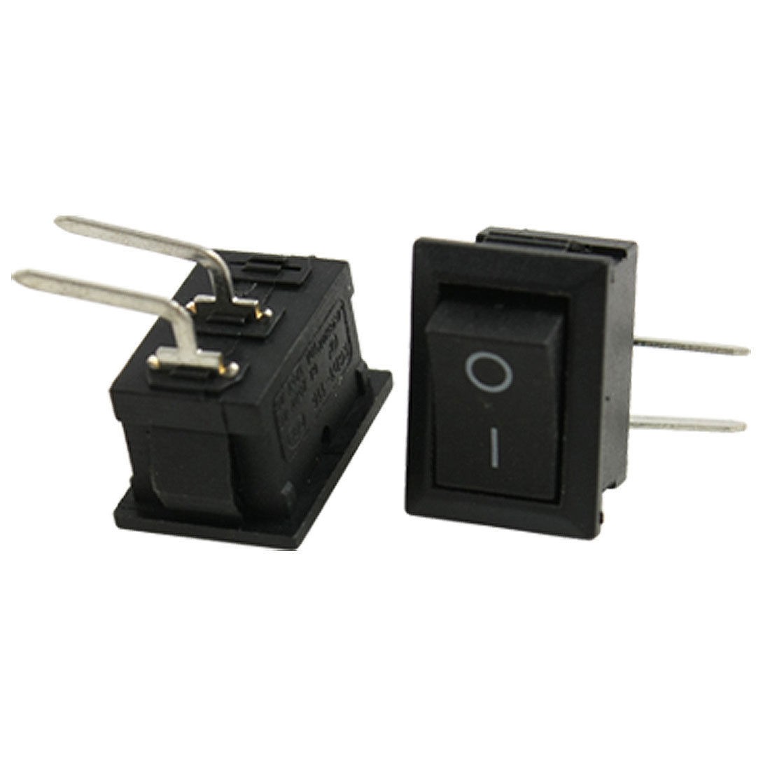 10 x Right Angle ON-OFF I/O SPST 2 Pin Snap In Rocker Switch 6A/250V 10A/125V AC