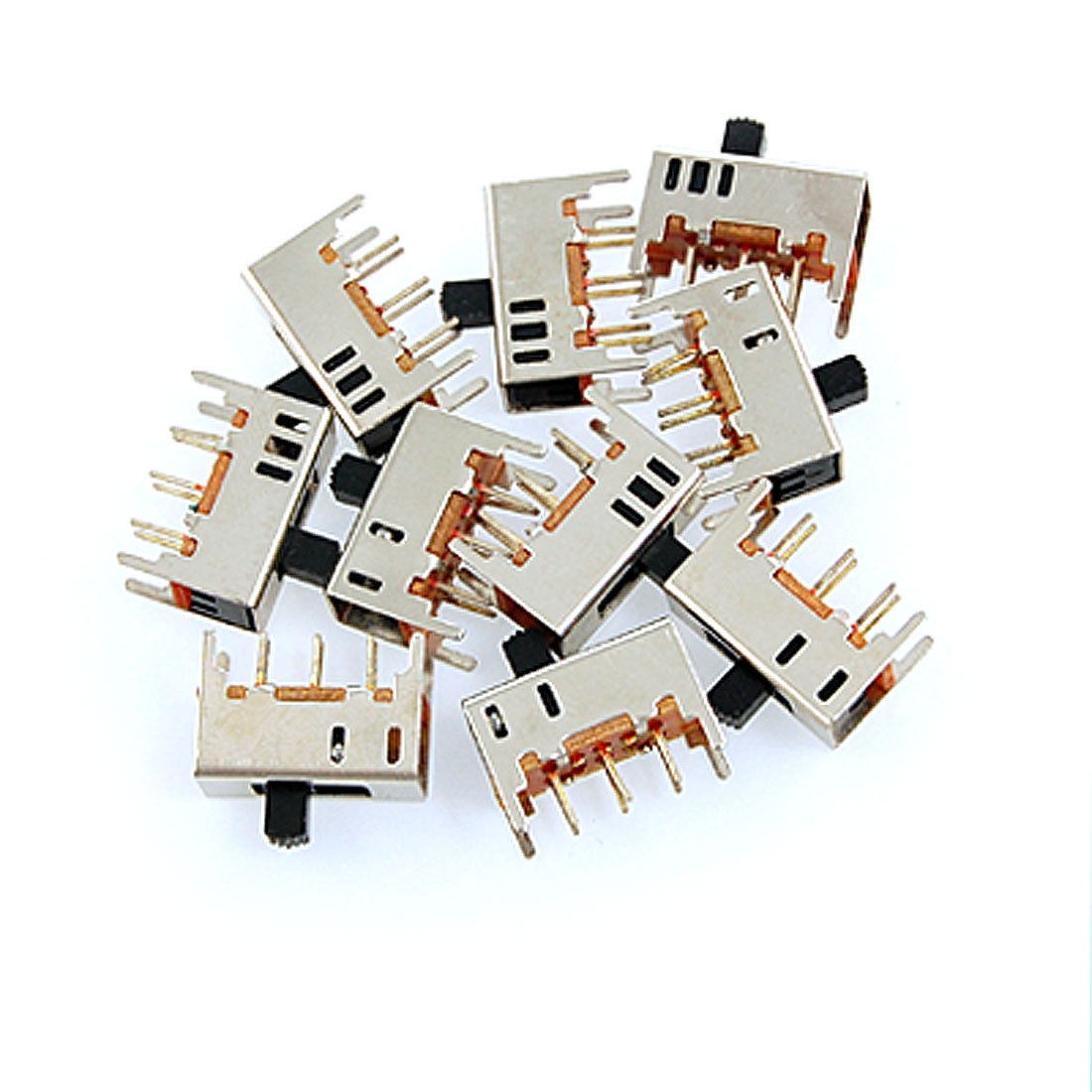 10 Pcs PCB DC 50V 0.3A 2 Position DPDT 2P2T Mini Vertical Slide Switch 6 Pin DIP