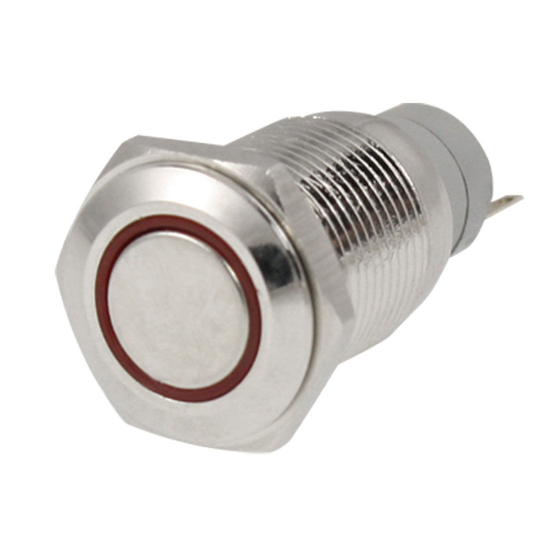 RED Led 16mm 12V Stainless Steel Momentary Push Button Switch 5 Pin SPDT