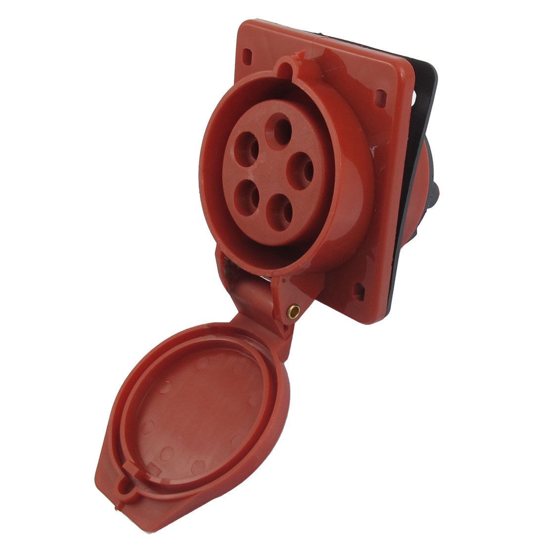 AC 220-380V/240-4<wbr/>15V 16A 3P+E+N IEC309-2 Panel Mount Industrial Socket Red