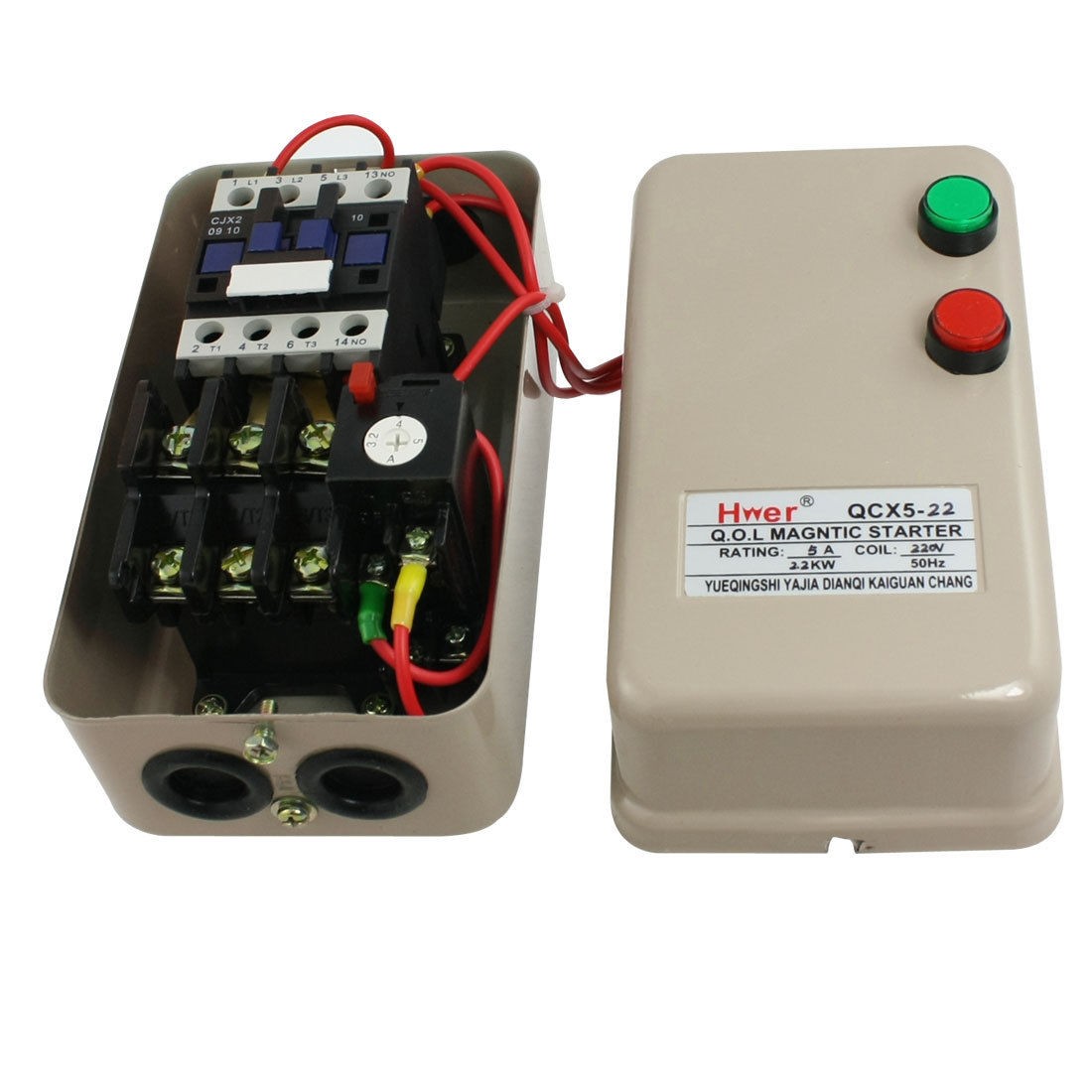 AC 220V 3.2-5A 3HP Three 3 Phase Adjustable Magnetic Starter Motor Control