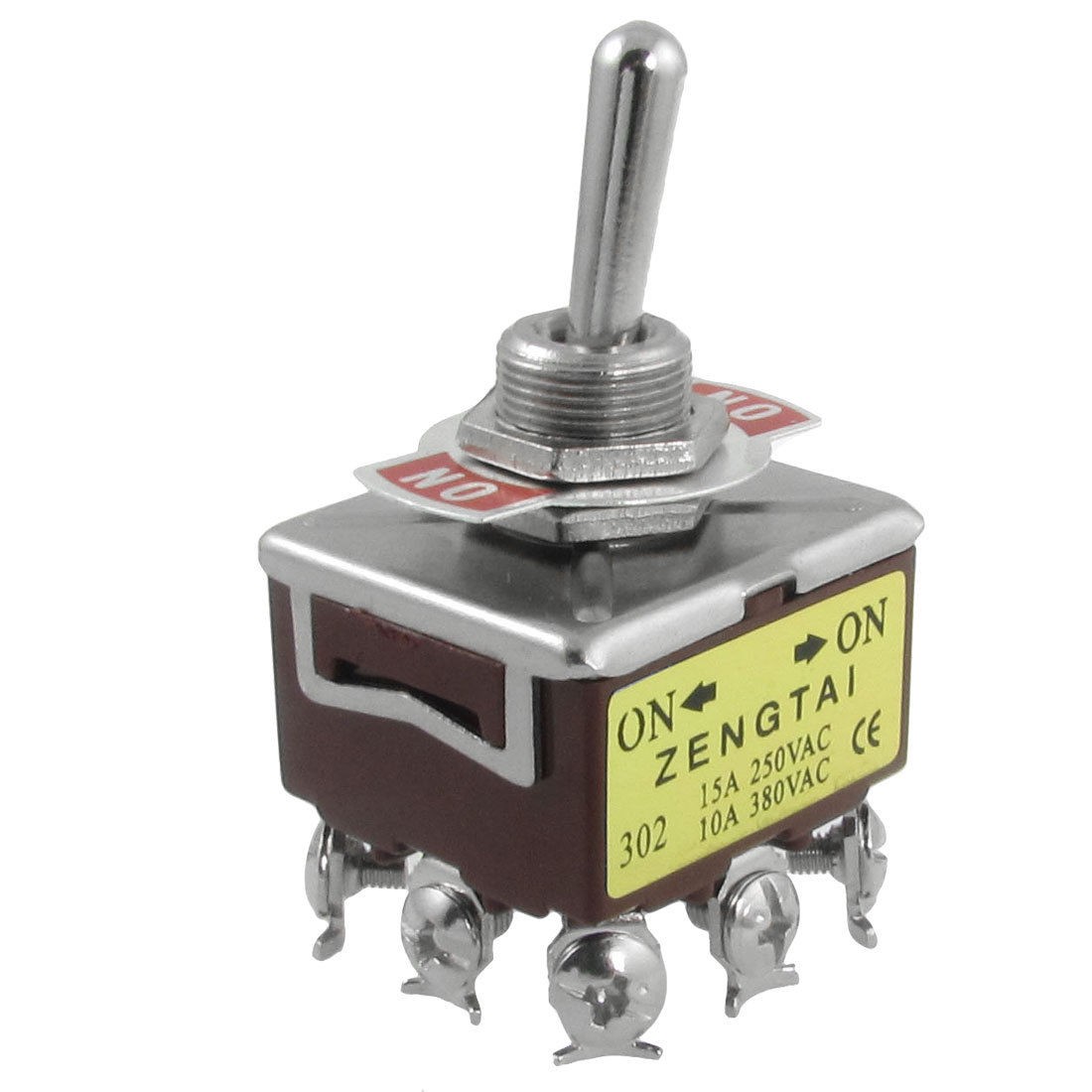 AC 250V 15A 380V 10A ON/ON 2 Position 3PDT 9 Screw Terminals Toggle Switch