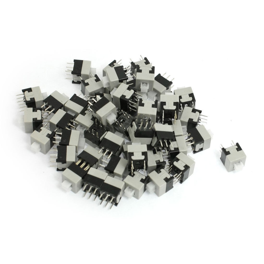 50 Pcs Latching Type 6 Pins Torch Push Button Switch 8.5x8.5mm
