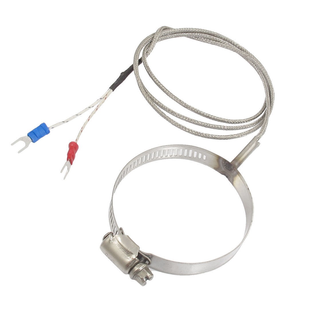 0-400C K Type Temperature Sensors Thermocouple 1 Meter w 2.7" Clamp Hoop Probe