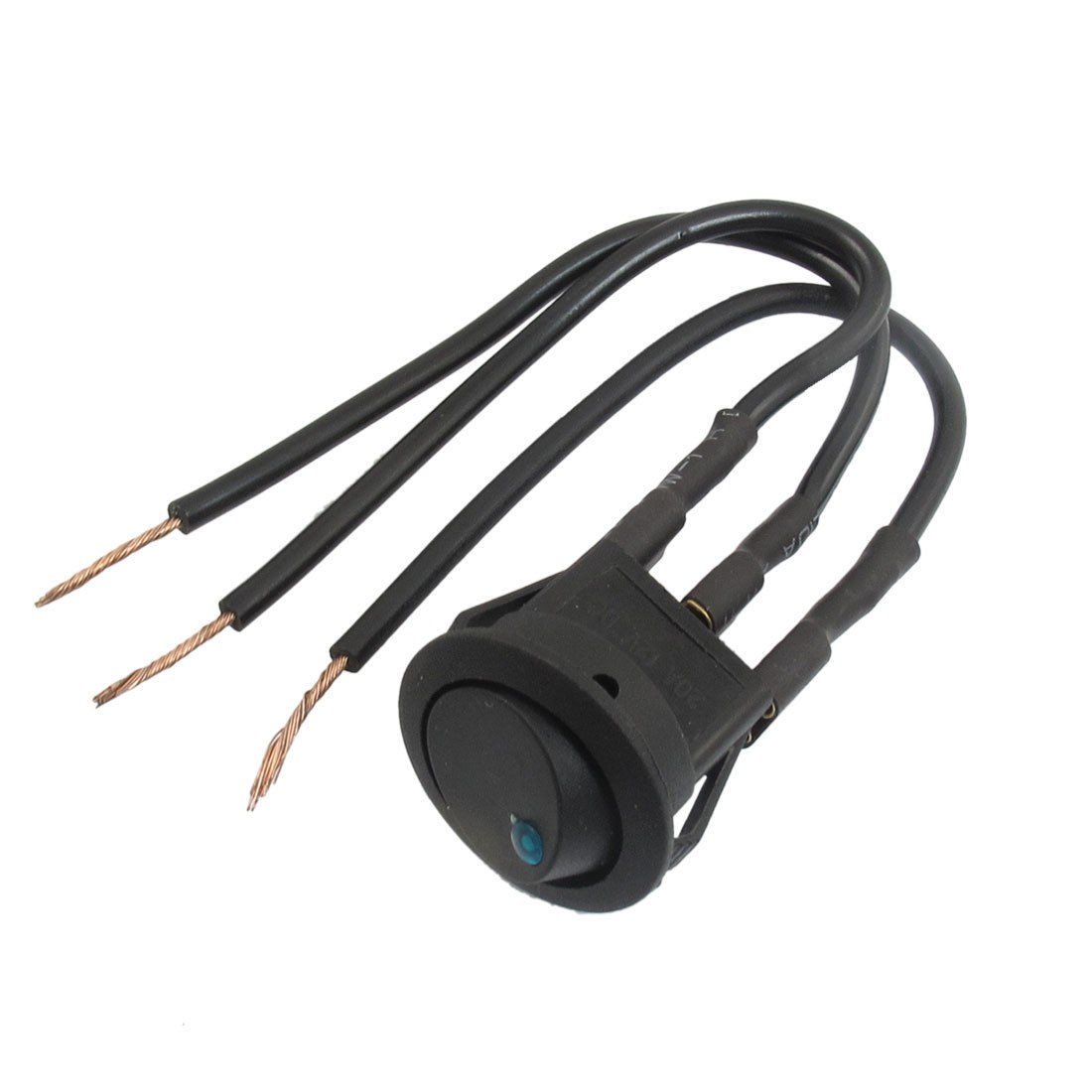 19x12mm DC 20A/12V 3 Wired Blue Neon Lamp SPST On/Off Boat Rocker Switch