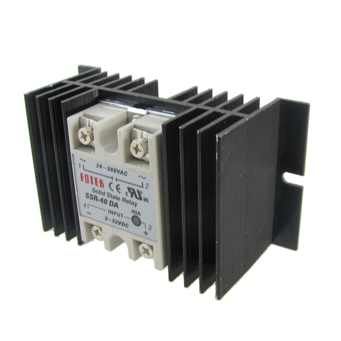 DC-AC Solid State Relay SSR-40DA 40A 3-32V DC 24-380V AC + Aluminum heat sink