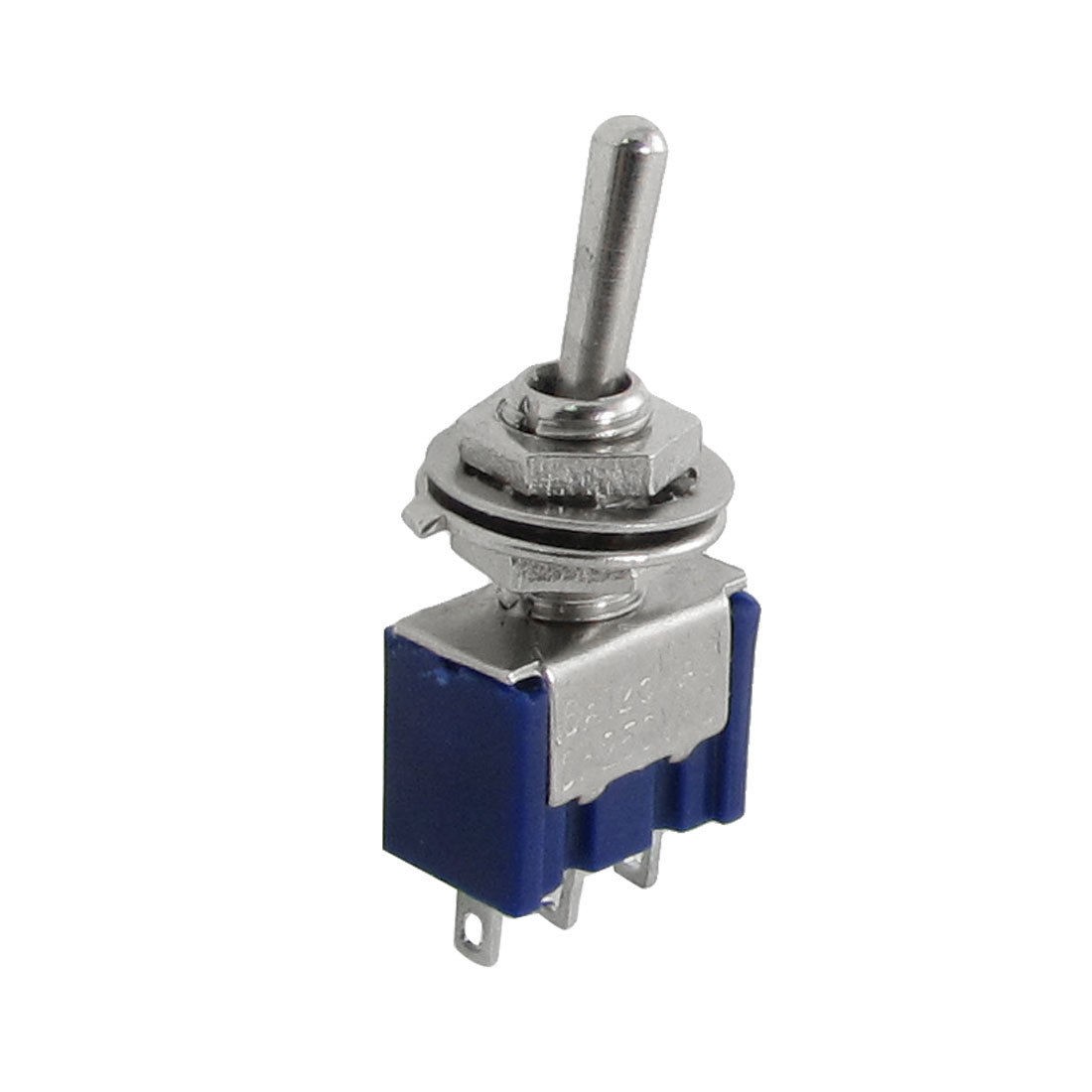 5 x AC 3A/250V 6A/125V 3 Pin SPDT On/On 2 Position Mini Toggle Switch Blue